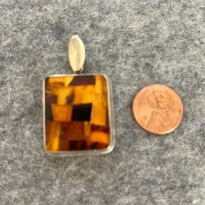Mosaic amber pendent